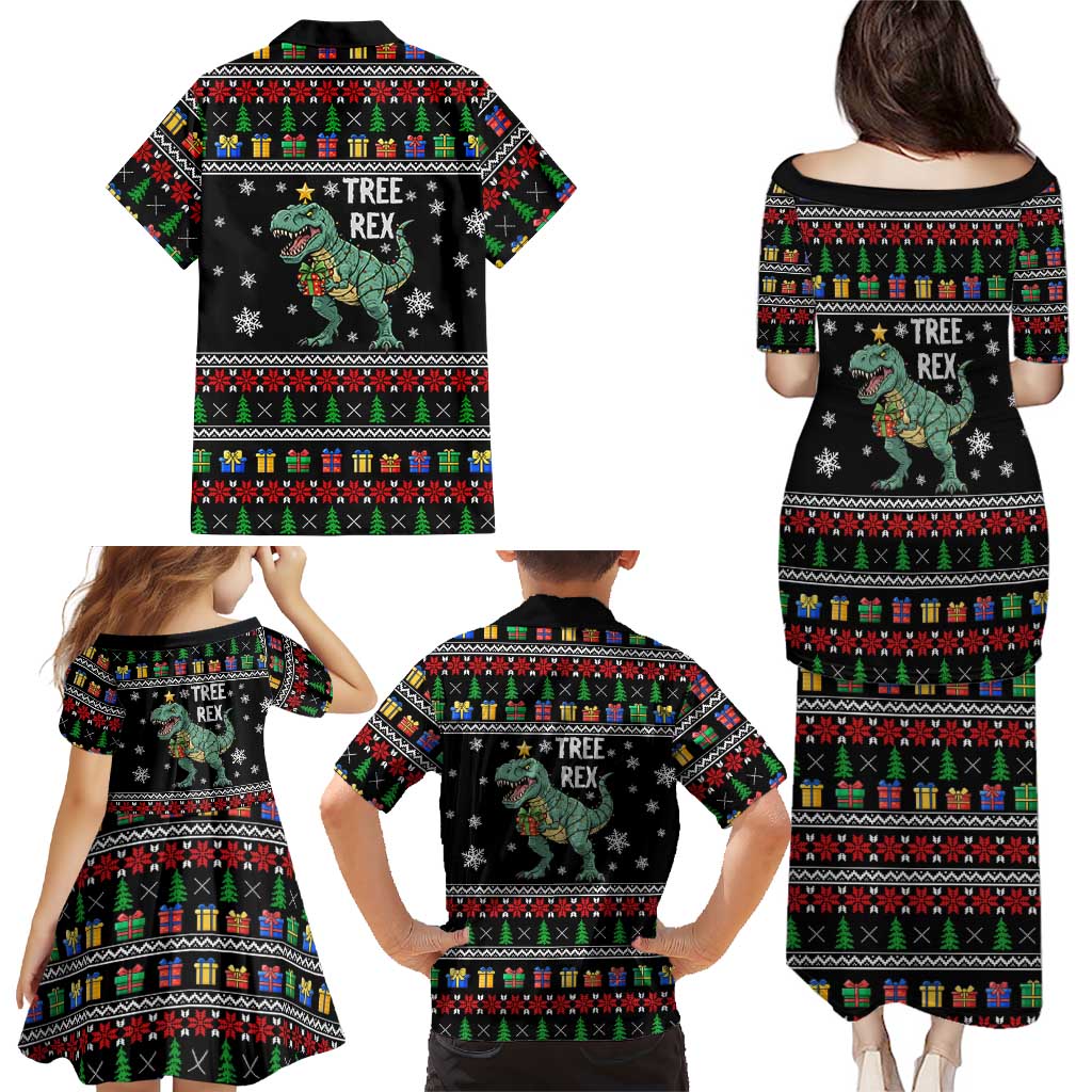 Tree Rex Christmas Family Matching Puletasi and Hawaiian Shirt Xmas Holiday Patterns - Wonder Print Shop