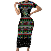 Tree Rex Christmas Family Matching Short Sleeve Bodycon Dress and Hawaiian Shirt Xmas Holiday Patterns - Wonder Print Shop
