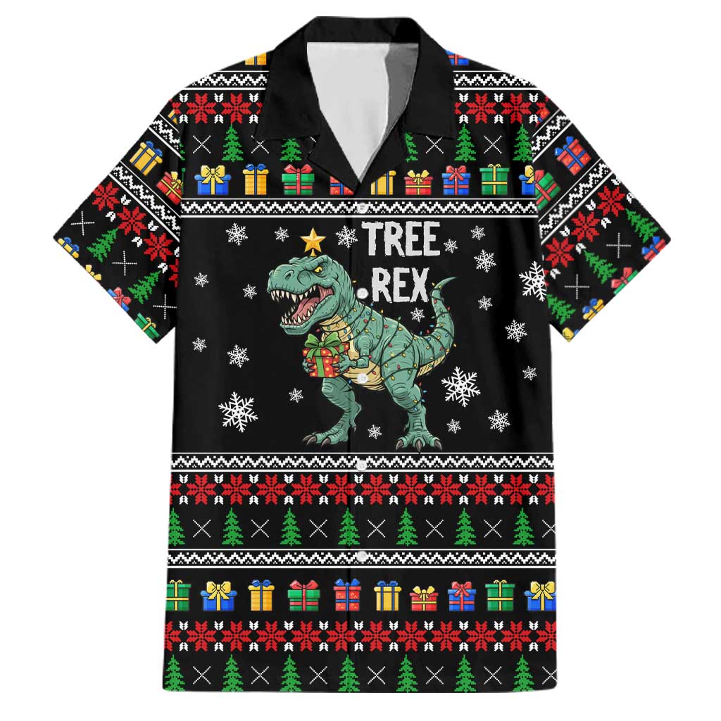 Tree Rex Christmas Family Matching Tank Maxi Dress and Hawaiian Shirt Xmas Holiday Patterns - Wonder Print Shop