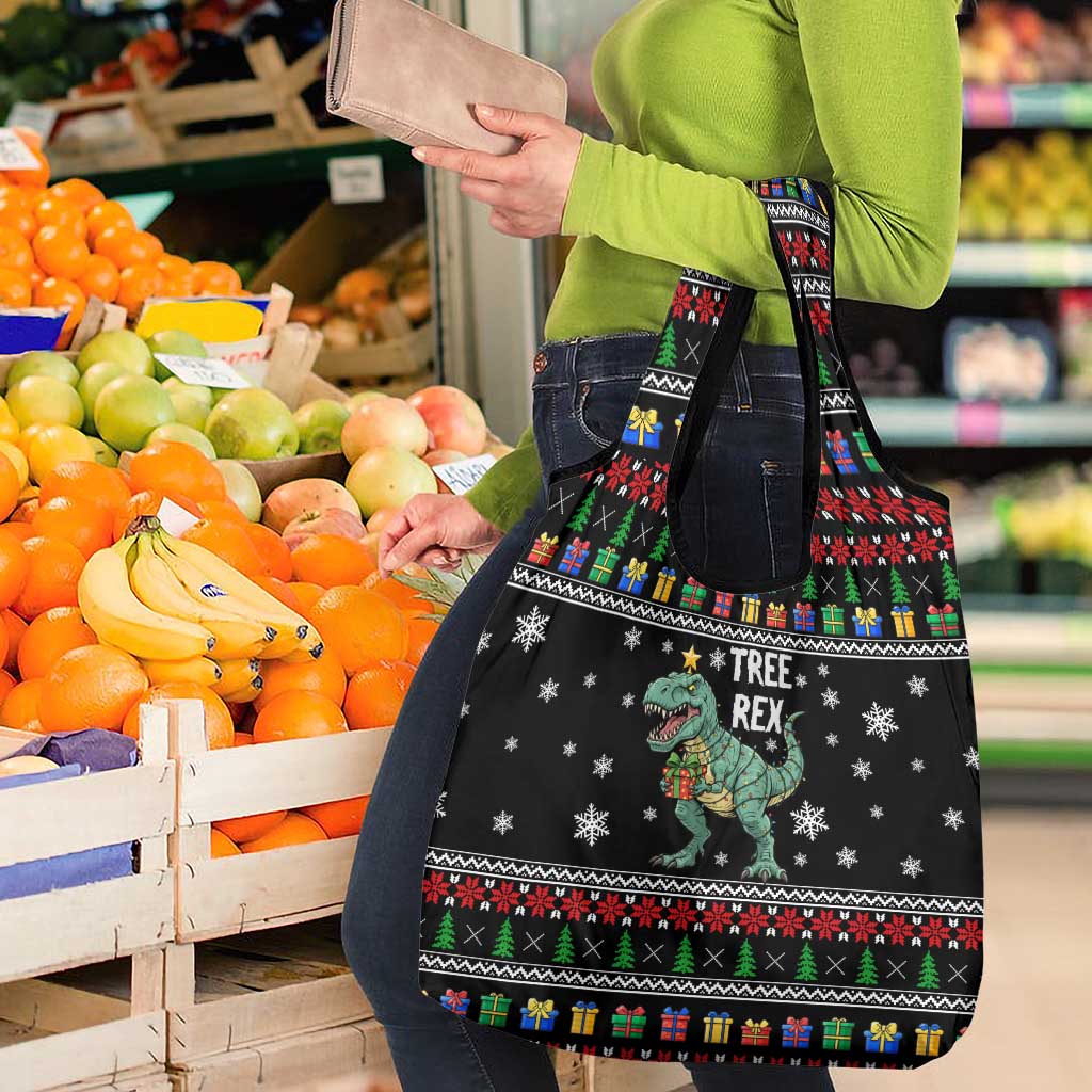 Tree Rex Christmas Grocery Bag Xmas Holiday Patterns - Wonder Print Shop