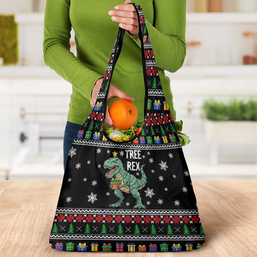 Tree Rex Christmas Grocery Bag Xmas Holiday Patterns - Wonder Print Shop