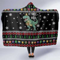 Tree Rex Christmas Hooded Blanket Xmas Holiday Patterns - Wonder Print Shop