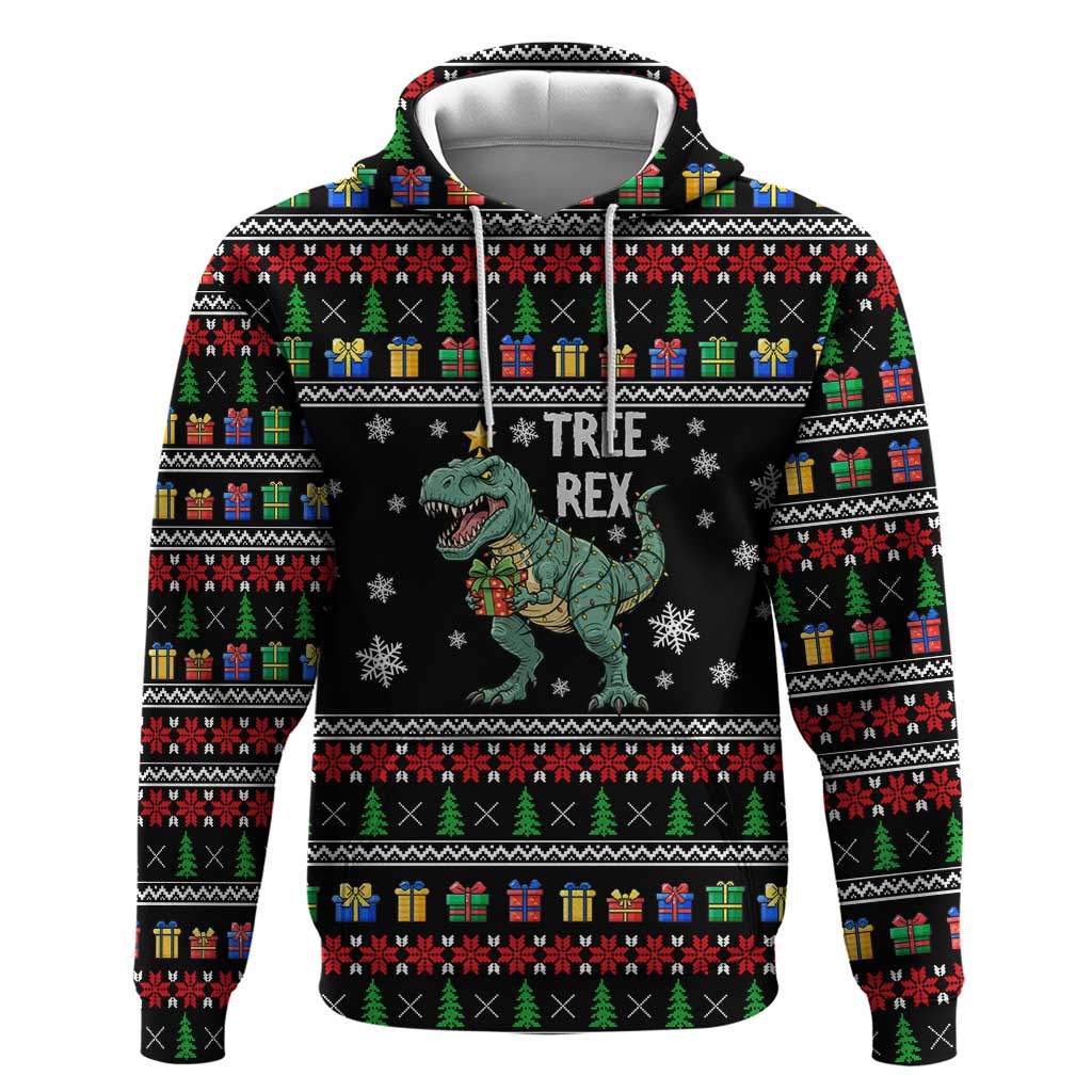 Tree Rex Christmas Hoodie Xmas Holiday Patterns - Wonder Print Shop