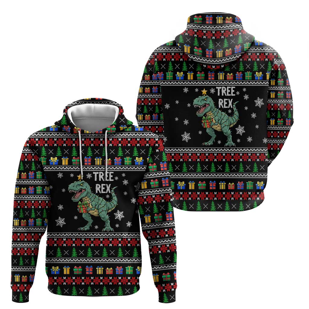 Tree Rex Christmas Hoodie Xmas Holiday Patterns - Wonder Print Shop