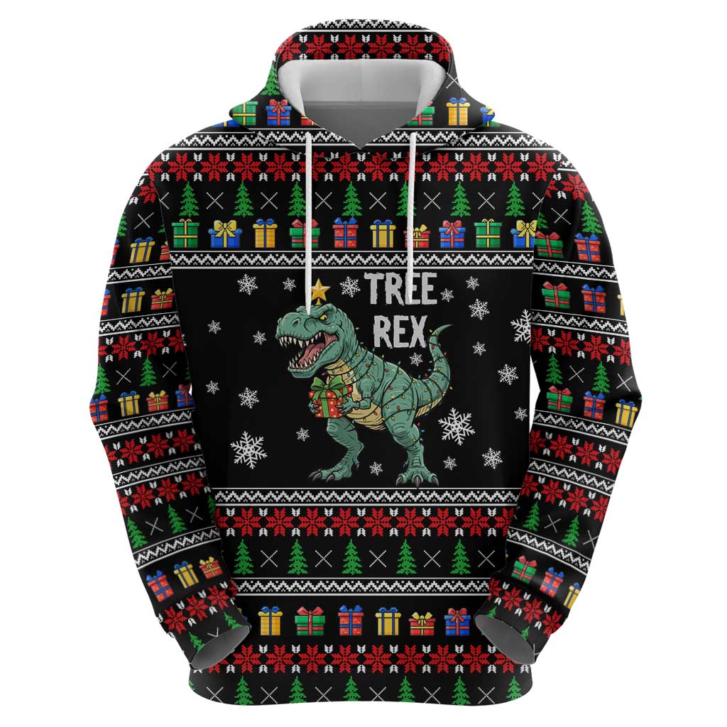 Tree Rex Christmas Hoodie Xmas Holiday Patterns - Wonder Print Shop