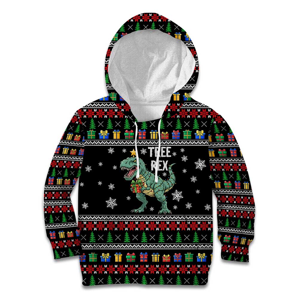 Tree Rex Christmas Kid Hoodie Xmas Holiday Patterns - Wonder Print Shop