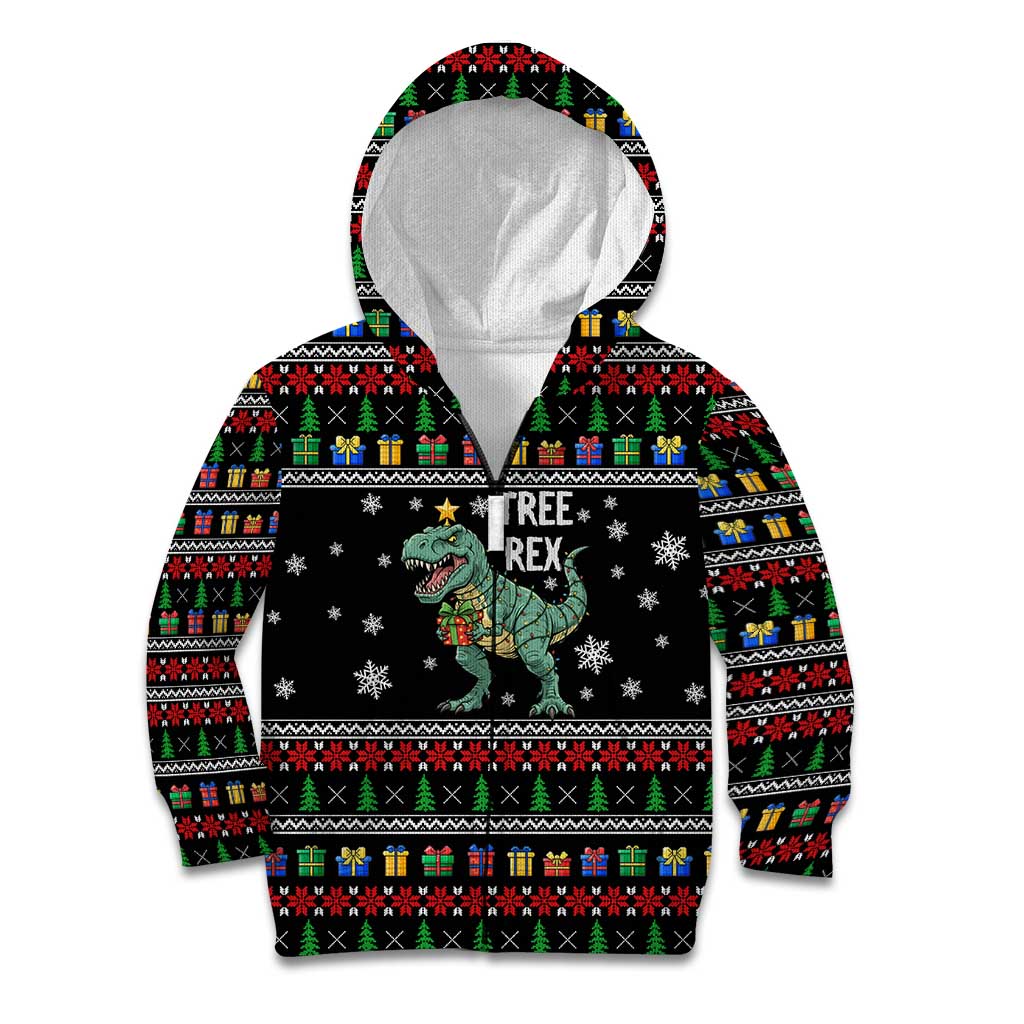 Tree Rex Christmas Kid Hoodie Xmas Holiday Patterns - Wonder Print Shop