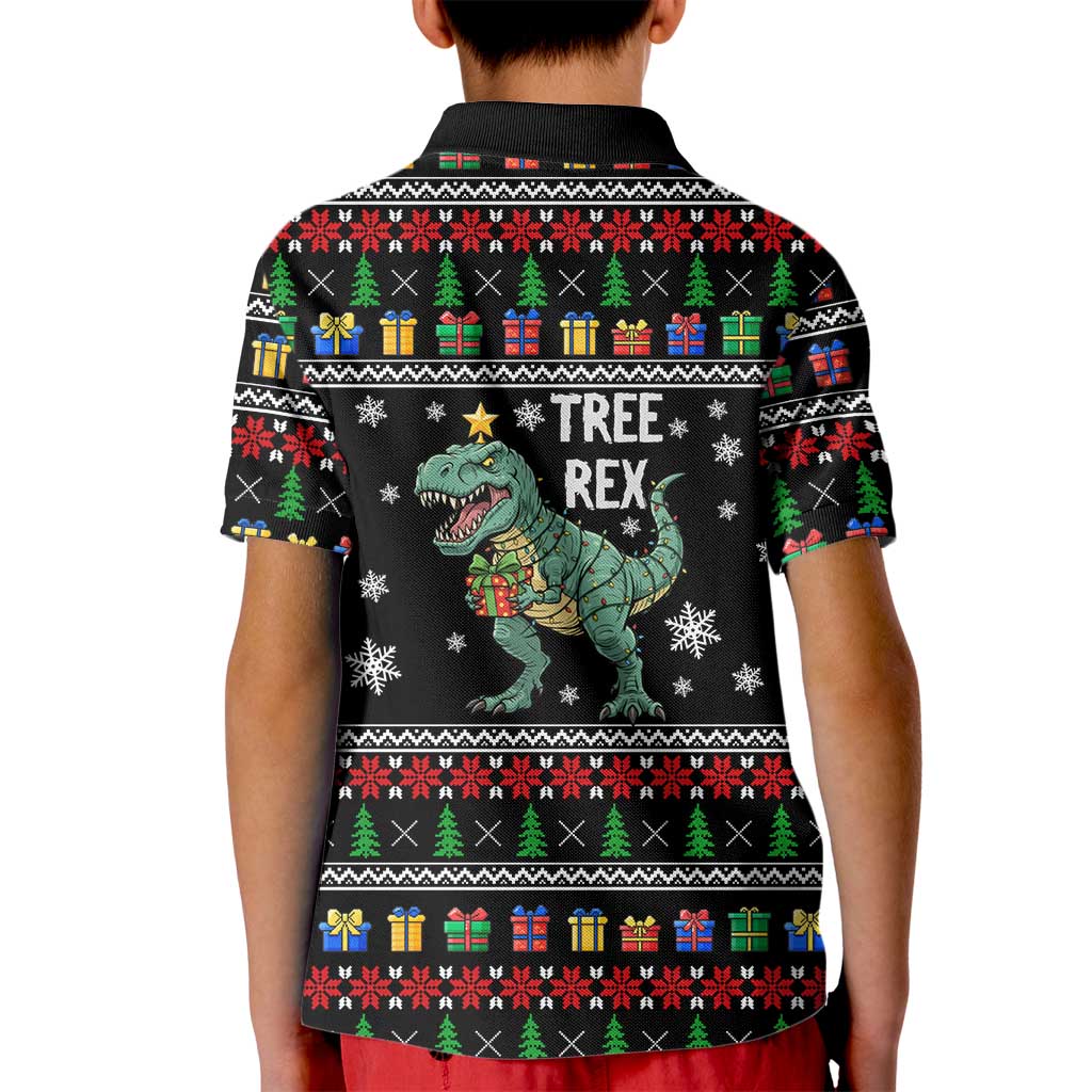 Tree Rex Christmas Kid Polo Shirt Xmas Holiday Patterns - Wonder Print Shop