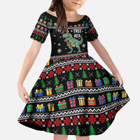 Tree Rex Christmas Kid Short Sleeve Dress Xmas Holiday Patterns - Wonder Print Shop