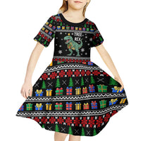 Tree Rex Christmas Kid Short Sleeve Dress Xmas Holiday Patterns - Wonder Print Shop