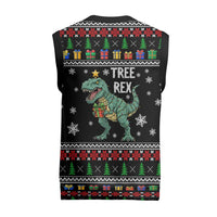 Tree Rex Christmas Knitted V-Neck Vest Xmas Holiday Patterns - Wonder Print Shop