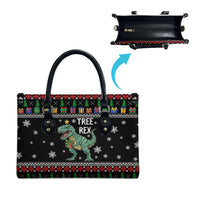Tree Rex Christmas Leather Bag Xmas Holiday Patterns - Wonder Print Shop