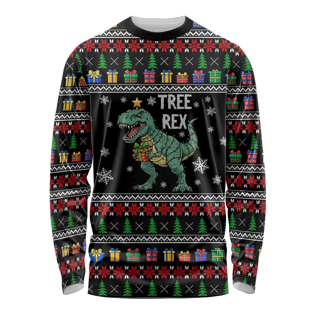 Tree Rex Christmas Long Sleeve Shirt Xmas Holiday Patterns - Wonder Print Shop
