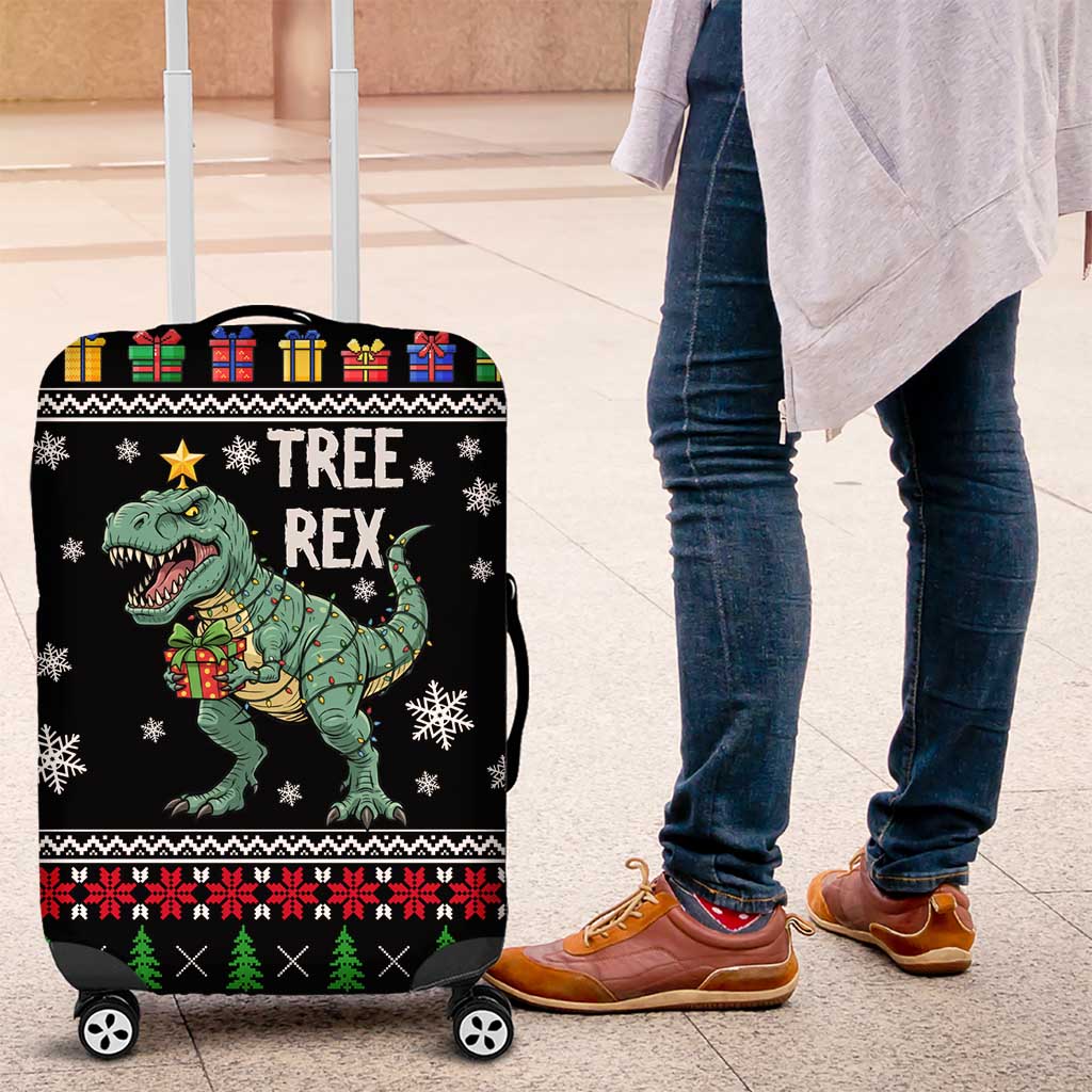 Tree Rex Christmas Luggage Cover Xmas Holiday Patterns - Wonder Print Shop