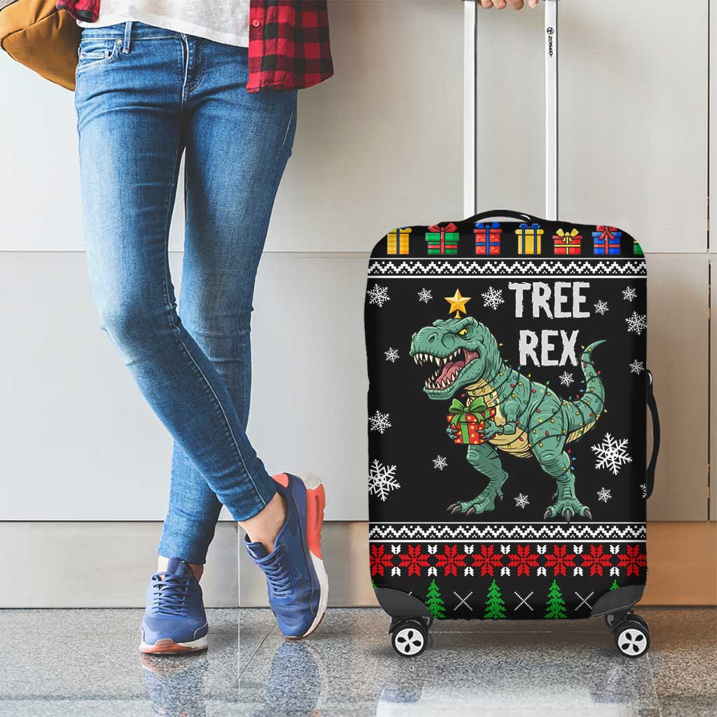 Tree Rex Christmas Luggage Cover Xmas Holiday Patterns - Wonder Print Shop