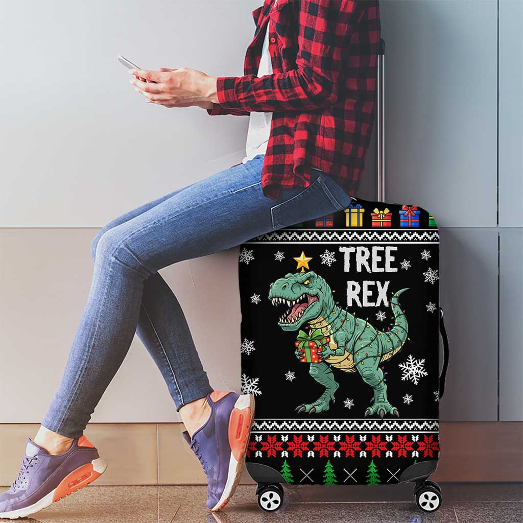 Tree Rex Christmas Luggage Cover Xmas Holiday Patterns - Wonder Print Shop