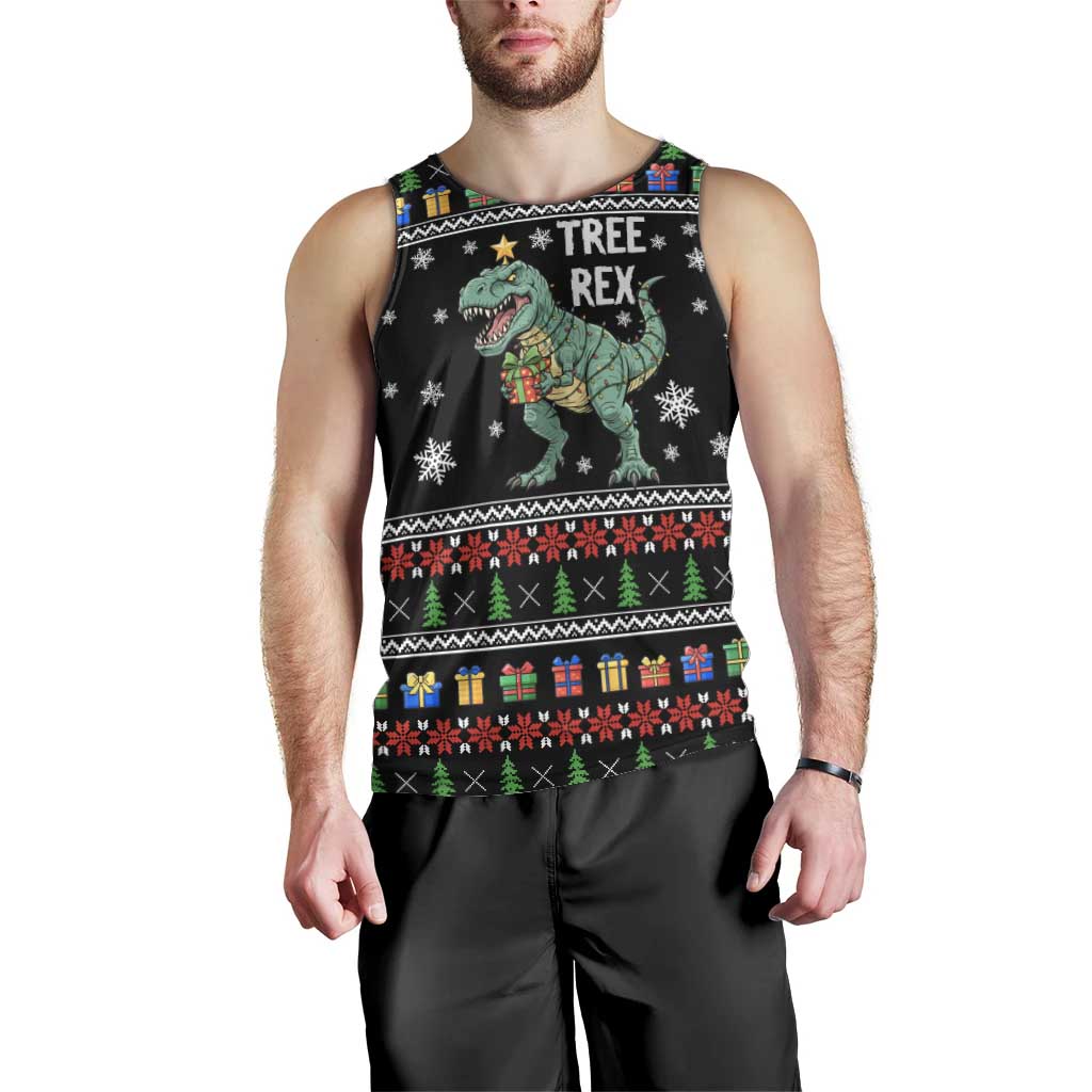 Tree Rex Christmas Men Tank Top Xmas Holiday Patterns - Wonder Print Shop