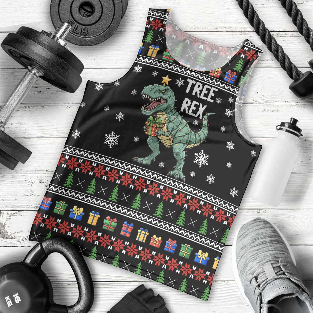 Tree Rex Christmas Men Tank Top Xmas Holiday Patterns - Wonder Print Shop