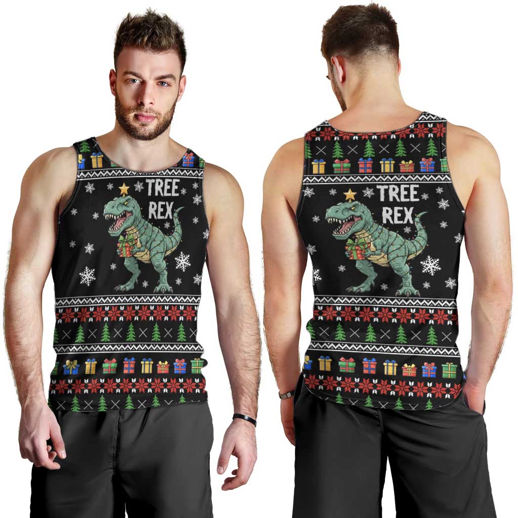 Tree Rex Christmas Men Tank Top Xmas Holiday Patterns - Wonder Print Shop