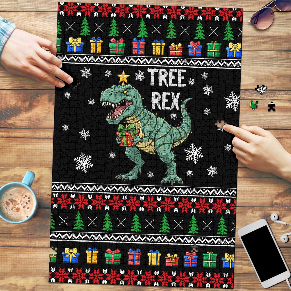 Tree Rex Christmas Puzzle Xmas Holiday Patterns - Wonder Print Shop