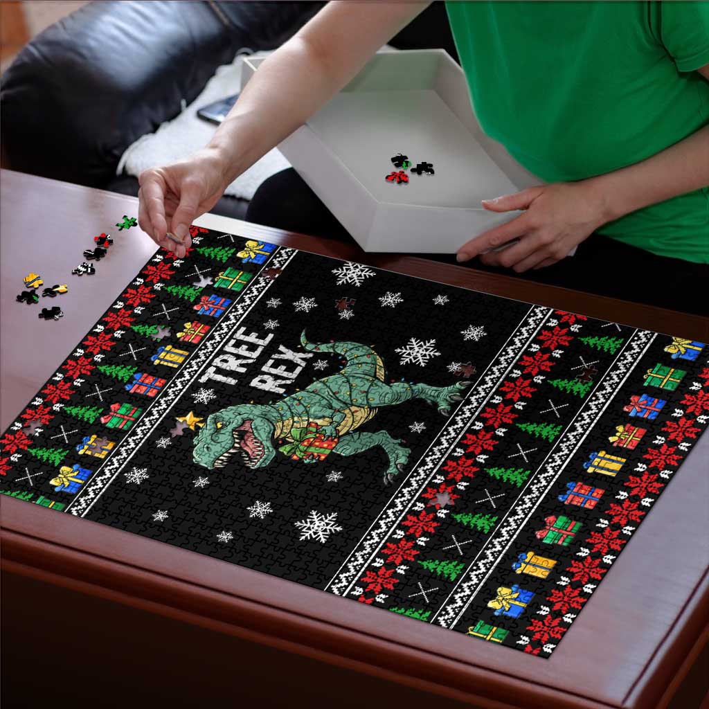 Tree Rex Christmas Puzzle Xmas Holiday Patterns - Wonder Print Shop