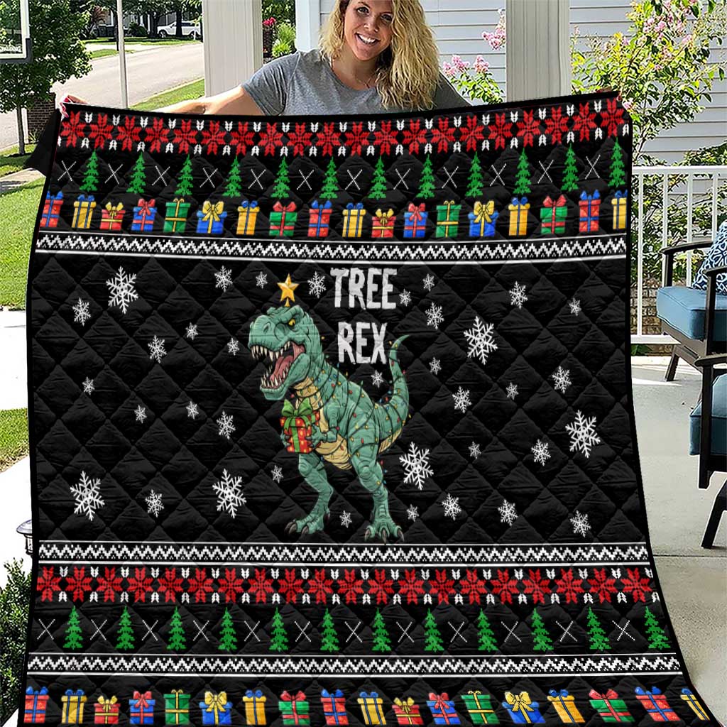 Tree Rex Christmas Quilt Xmas Holiday Patterns - Wonder Print Shop