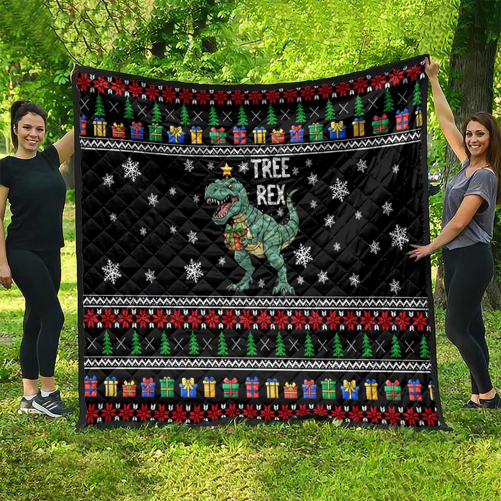 Tree Rex Christmas Quilt Xmas Holiday Patterns - Wonder Print Shop