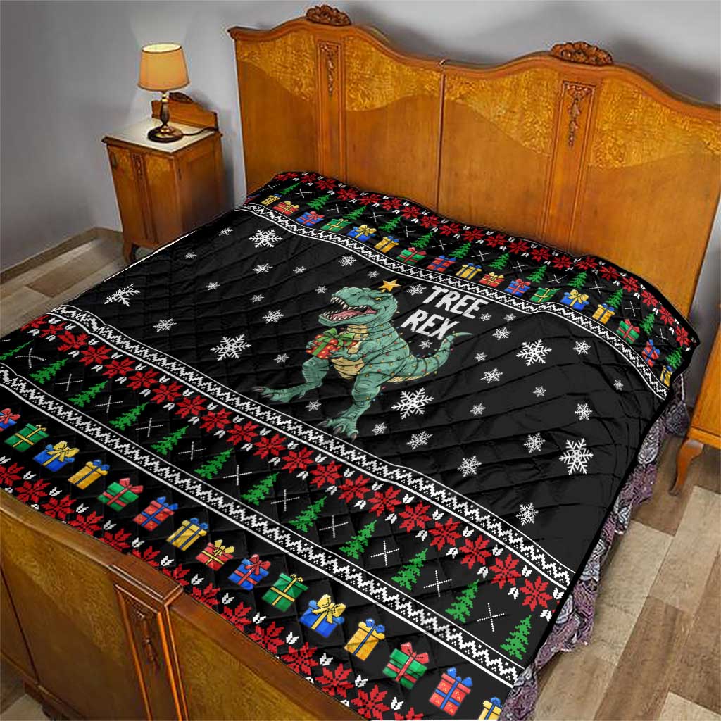 Tree Rex Christmas Quilt Xmas Holiday Patterns - Wonder Print Shop