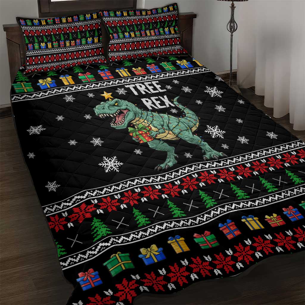 Tree Rex Christmas Quilt Bed Set Xmas Holiday Patterns - Wonder Print Shop