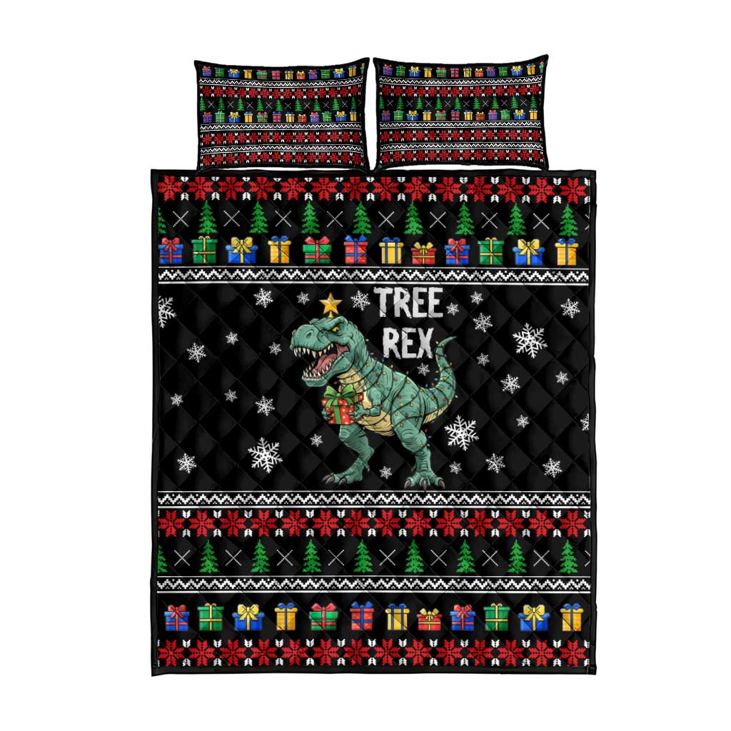 Tree Rex Christmas Quilt Bed Set Xmas Holiday Patterns - Wonder Print Shop