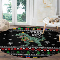 Tree Rex Christmas Round Carpet Xmas Holiday Patterns - Wonder Print Shop