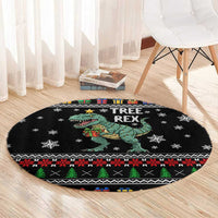 Tree Rex Christmas Round Carpet Xmas Holiday Patterns - Wonder Print Shop
