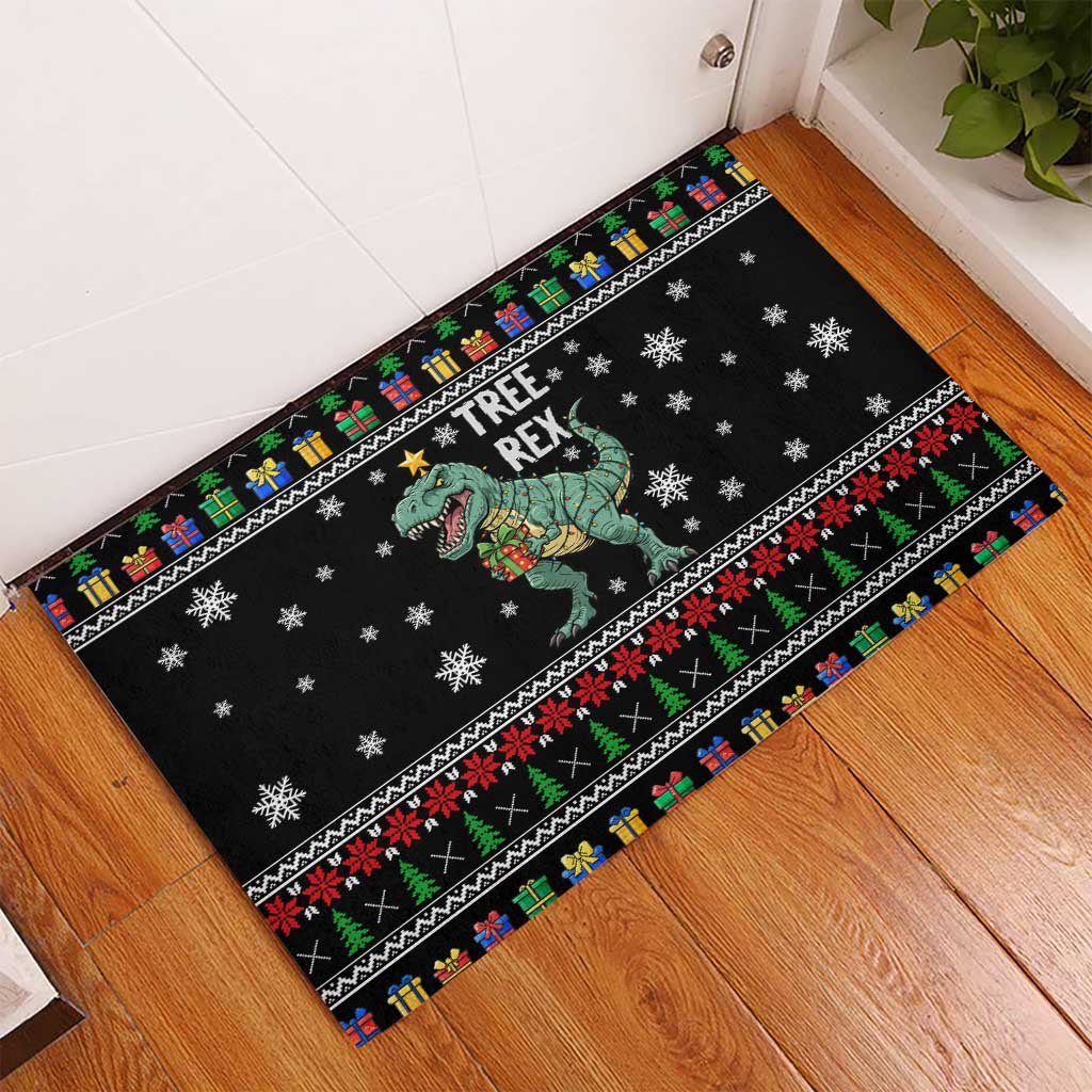 Tree Rex Christmas Rubber Doormat Xmas Holiday Patterns - Wonder Print Shop