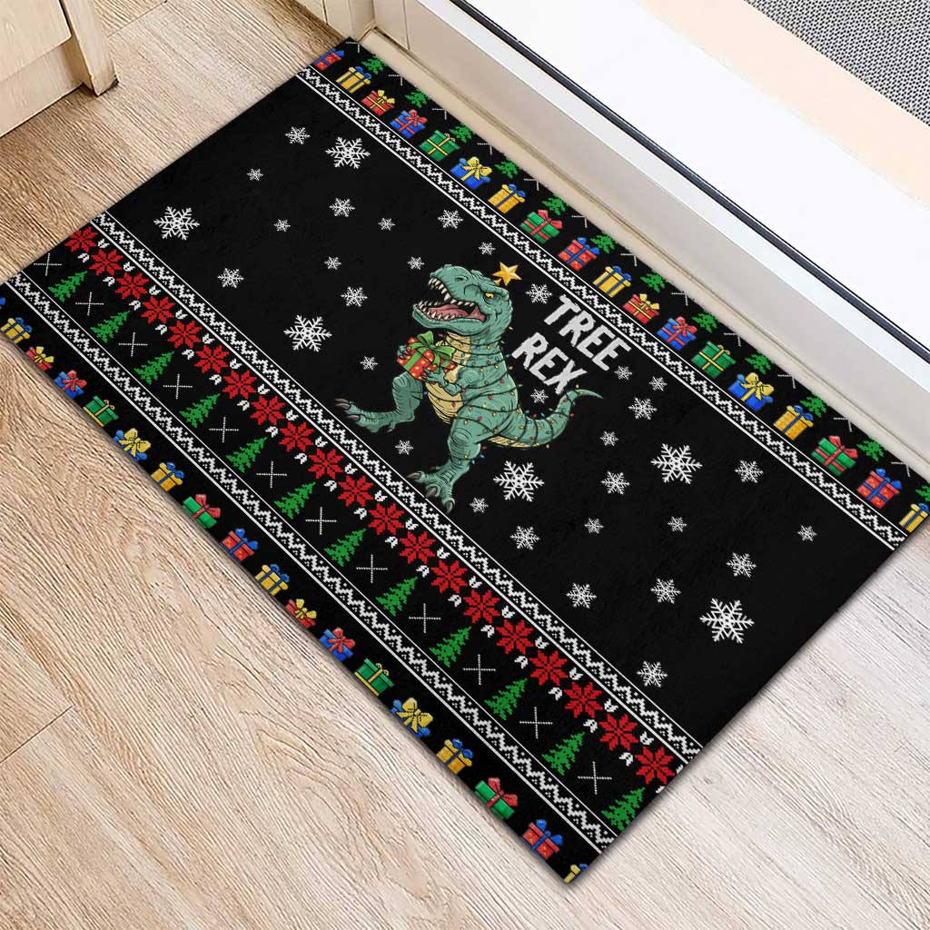Tree Rex Christmas Rubber Doormat Xmas Holiday Patterns - Wonder Print Shop