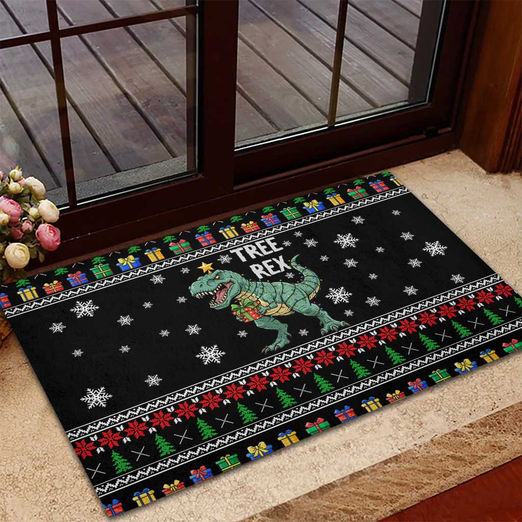 Tree Rex Christmas Rubber Doormat Xmas Holiday Patterns - Wonder Print Shop