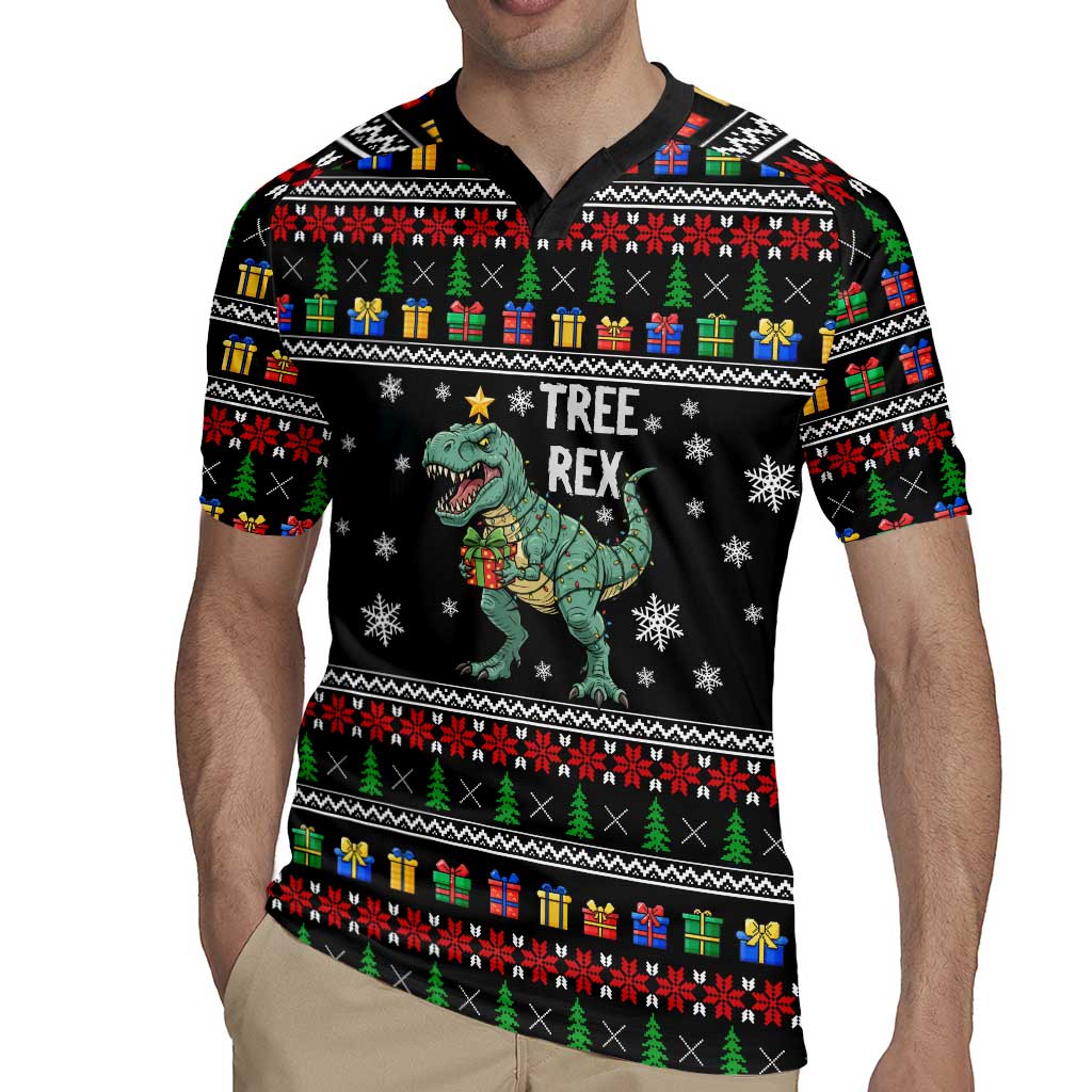 Tree Rex Christmas Rugby Jersey Xmas Holiday Patterns - Wonder Print Shop