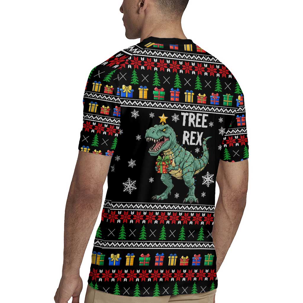 Tree Rex Christmas Rugby Jersey Xmas Holiday Patterns - Wonder Print Shop