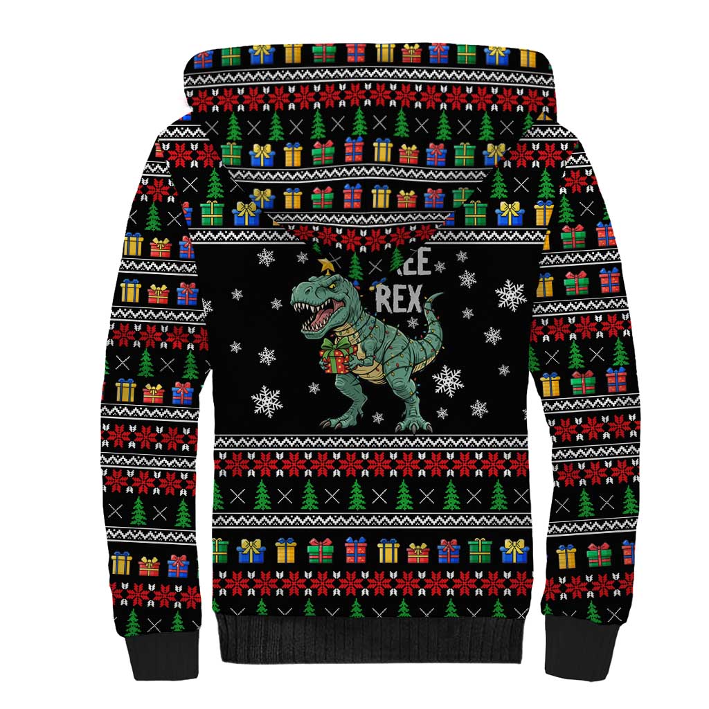 Tree Rex Christmas Sherpa Hoodie Xmas Holiday Patterns - Wonder Print Shop