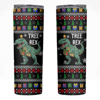 Tree Rex Christmas Skinny Tumbler Xmas Holiday Patterns - Wonder Print Shop