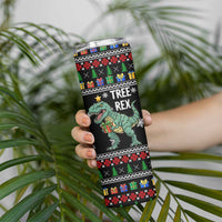 Tree Rex Christmas Skinny Tumbler Xmas Holiday Patterns - Wonder Print Shop
