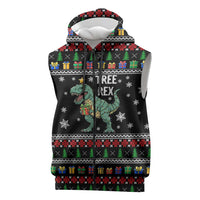 Tree Rex Christmas Sleeveless Zip Hoodie Xmas Holiday Patterns - Wonder Print Shop