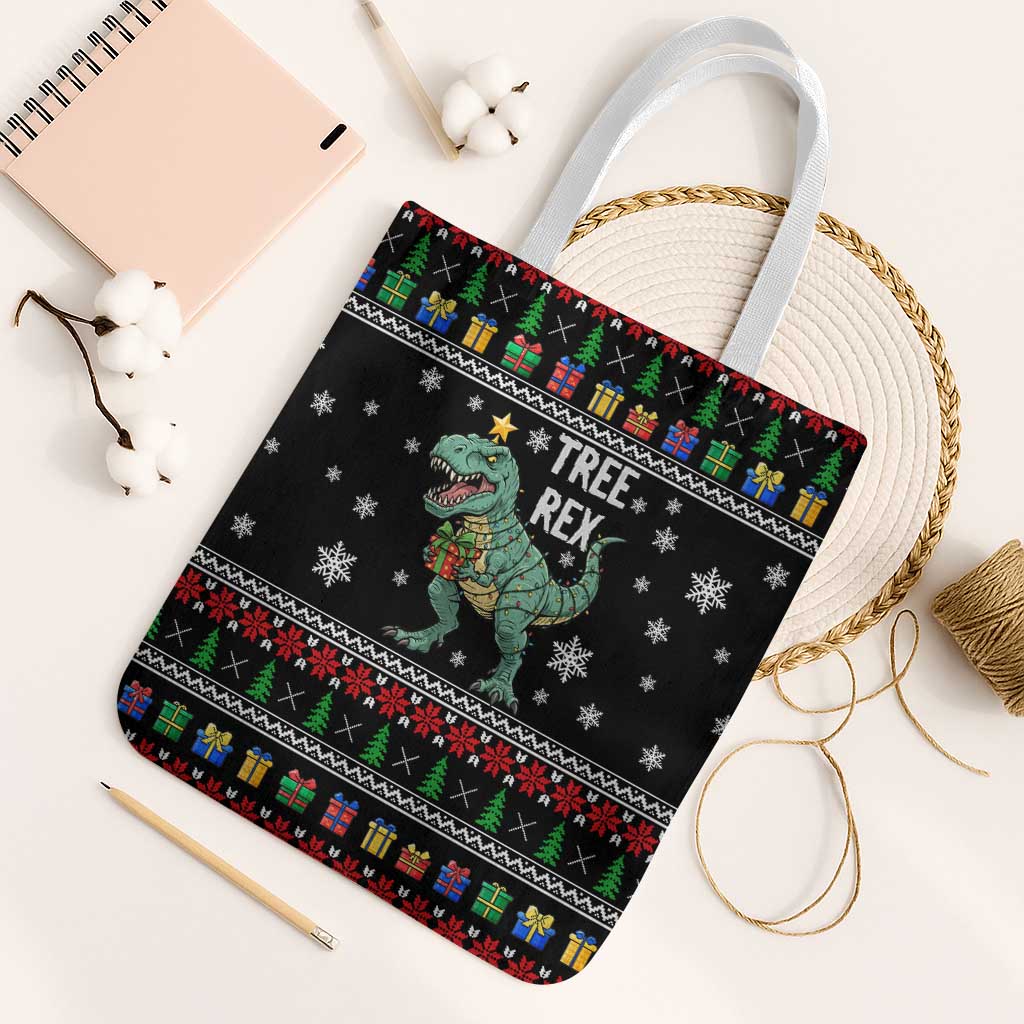 Tree Rex Christmas Tote Bag Xmas Holiday Patterns - Wonder Print Shop
