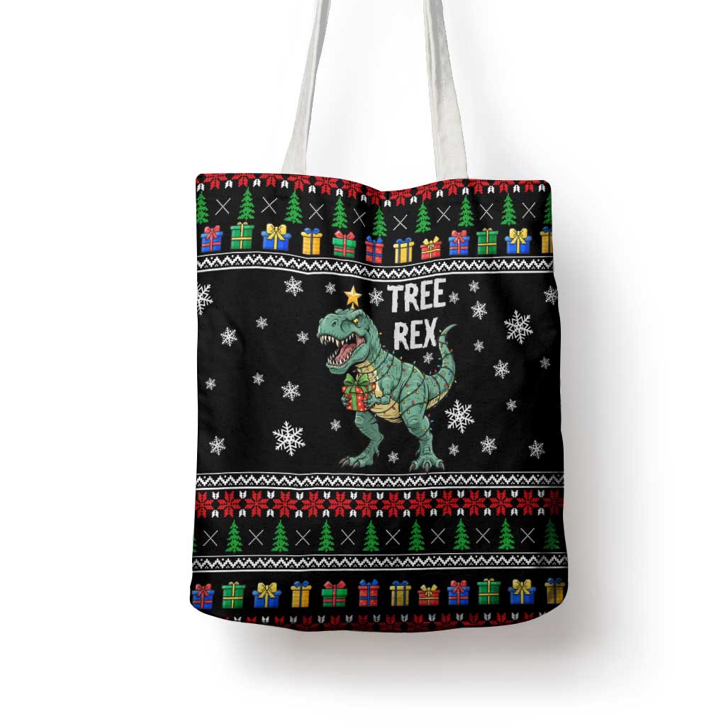 Tree Rex Christmas Tote Bag Xmas Holiday Patterns - Wonder Print Shop