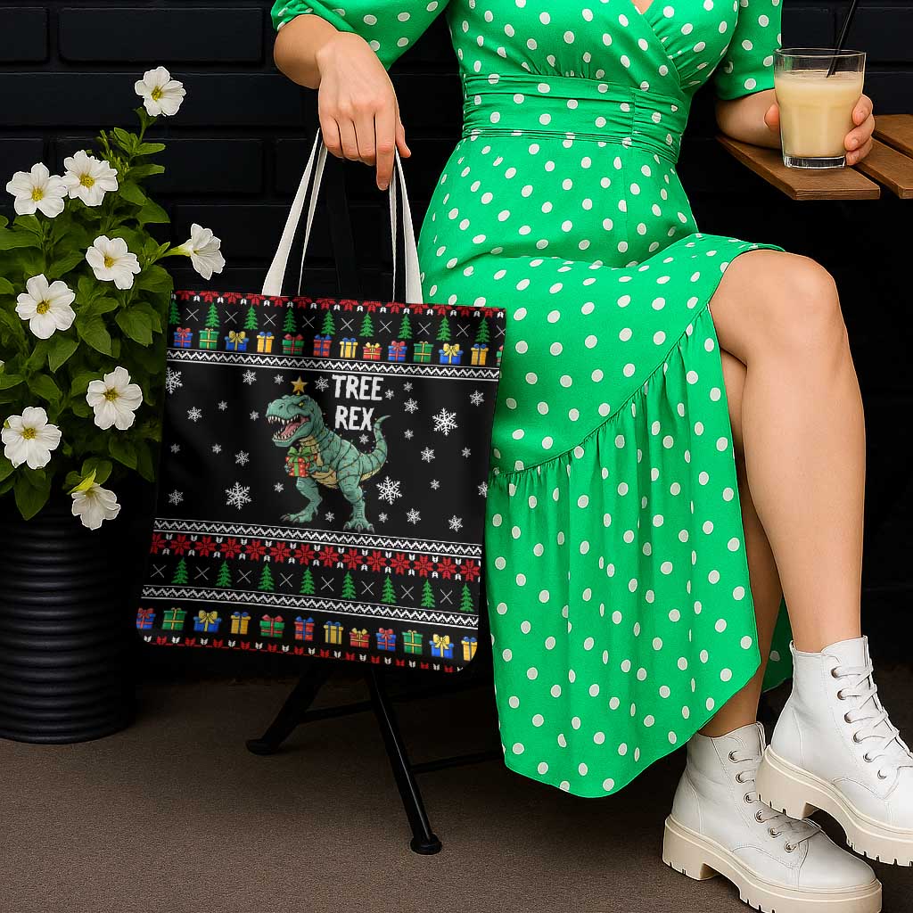 Tree Rex Christmas Tote Bag Xmas Holiday Patterns - Wonder Print Shop