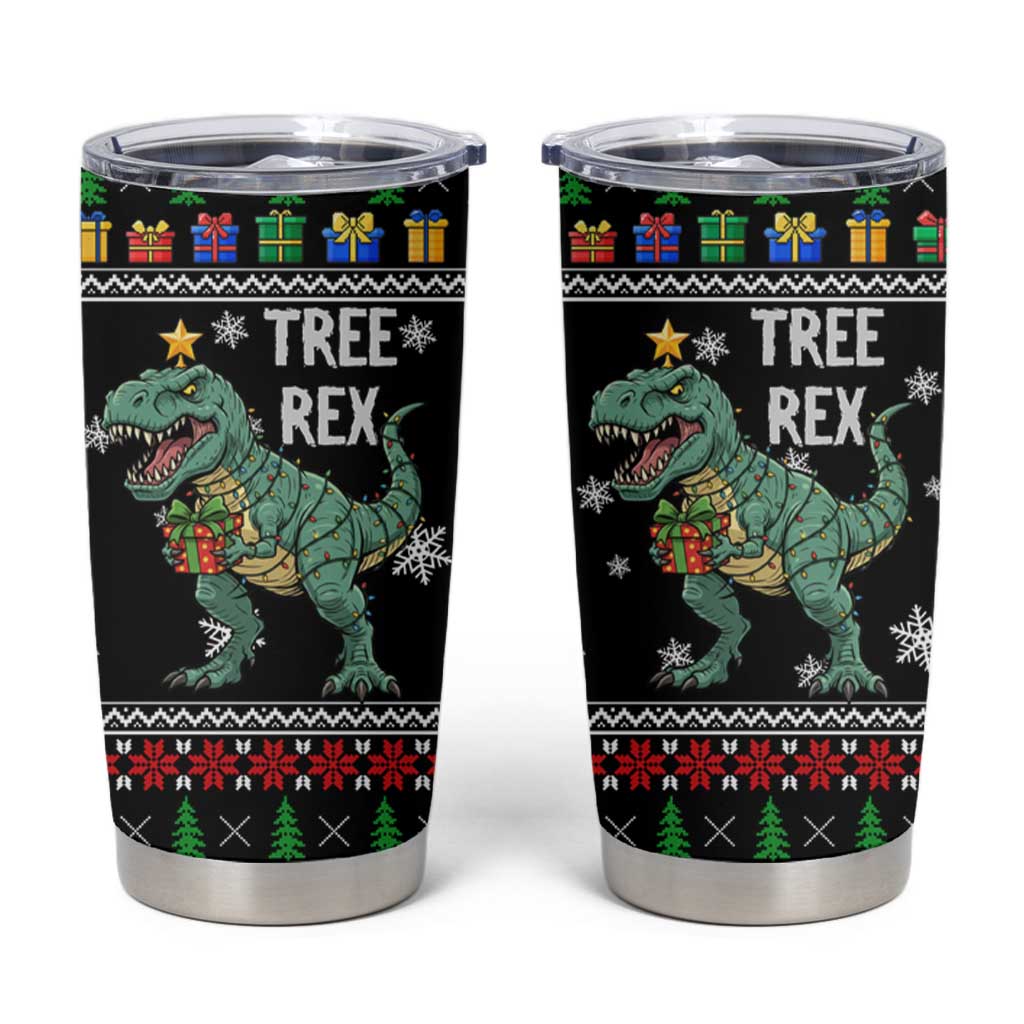 Tree Rex Christmas Tumbler Cup Xmas Holiday Patterns - Wonder Print Shop