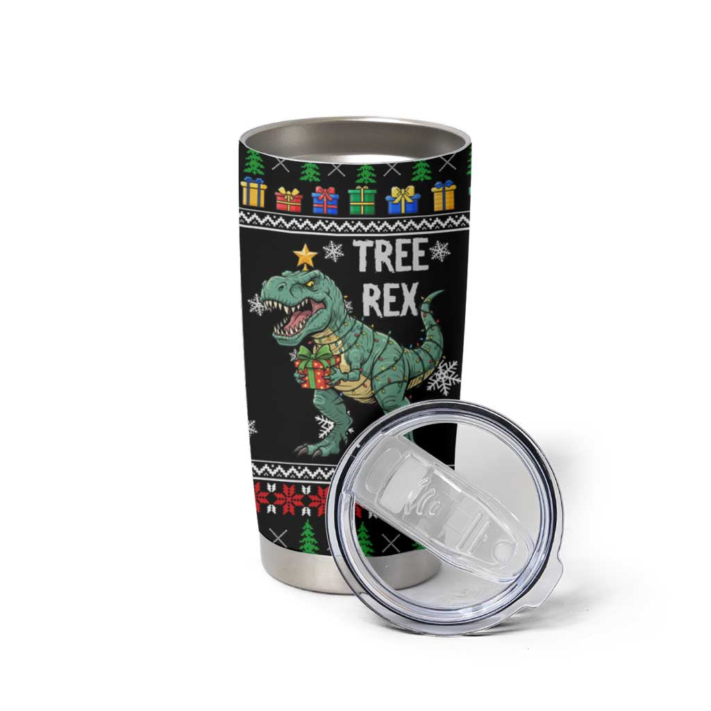 Tree Rex Christmas Tumbler Cup Xmas Holiday Patterns - Wonder Print Shop