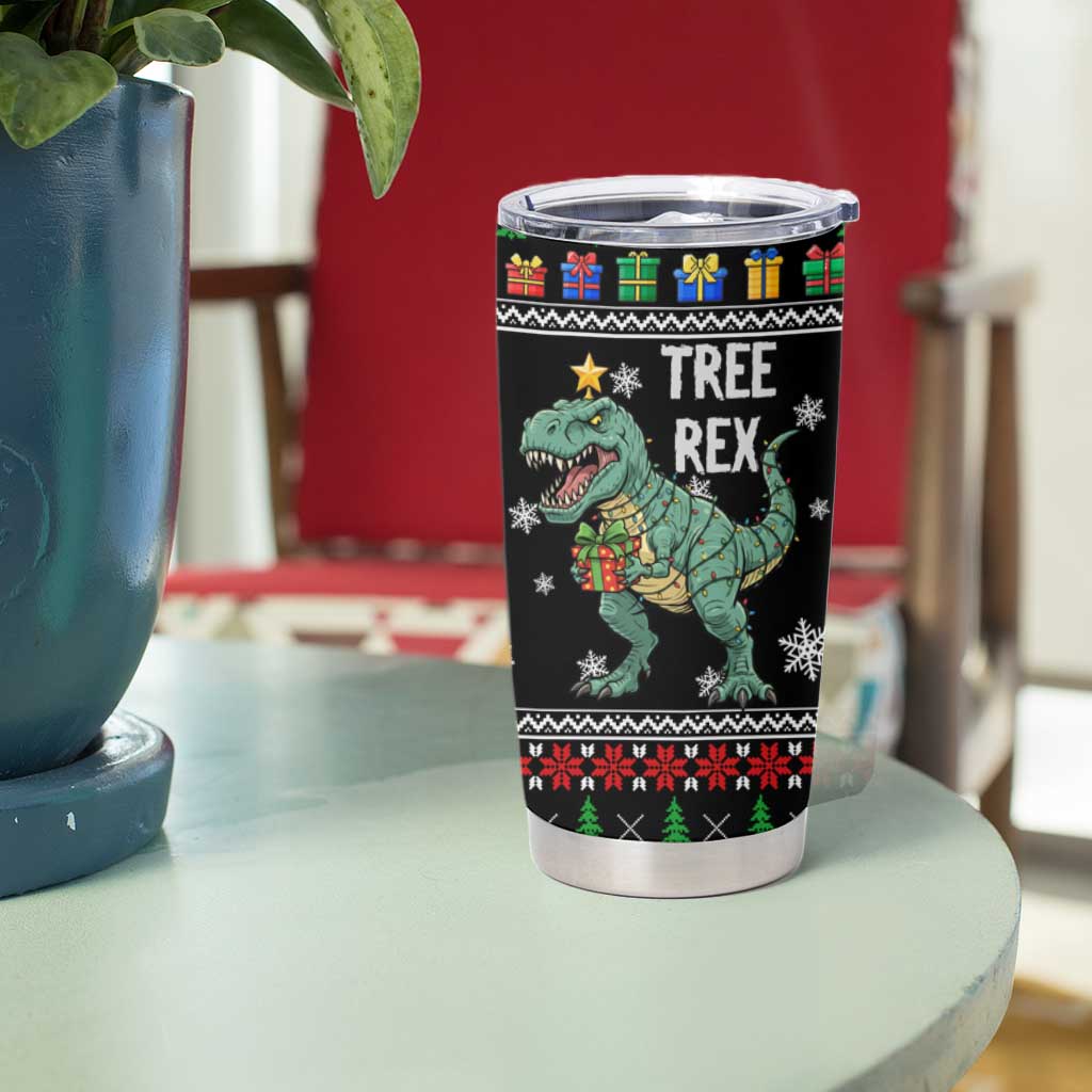 Tree Rex Christmas Tumbler Cup Xmas Holiday Patterns - Wonder Print Shop