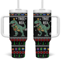 Tree Rex Christmas Tumbler With Handle Xmas Holiday Patterns - Wonder Print Shop