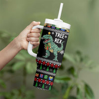 Tree Rex Christmas Tumbler With Handle Xmas Holiday Patterns - Wonder Print Shop