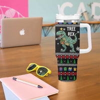 Tree Rex Christmas Tumbler With Handle Xmas Holiday Patterns - Wonder Print Shop